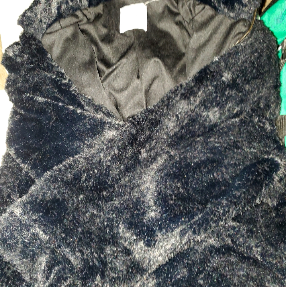 Black fluffy coat